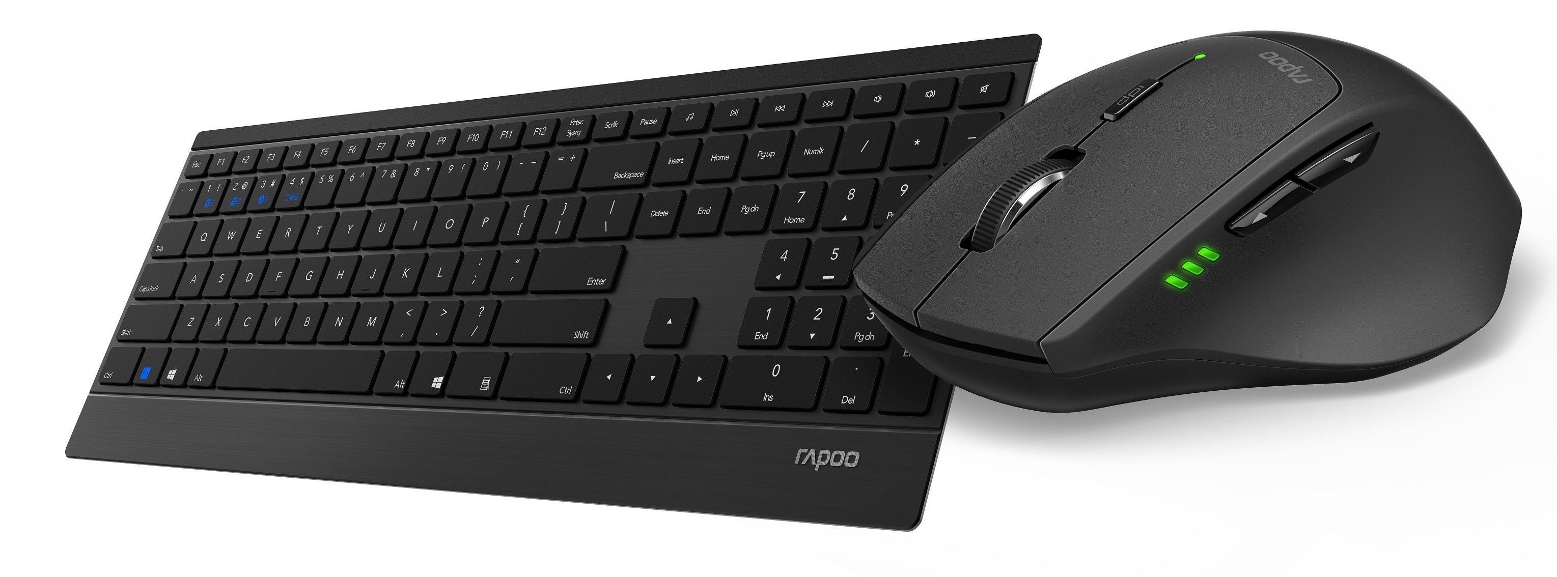 RAPOO 18896 9500M 1600DPI Çok Modlu Bağlantı Ultra İnce TR Klavye ile Mouse Set