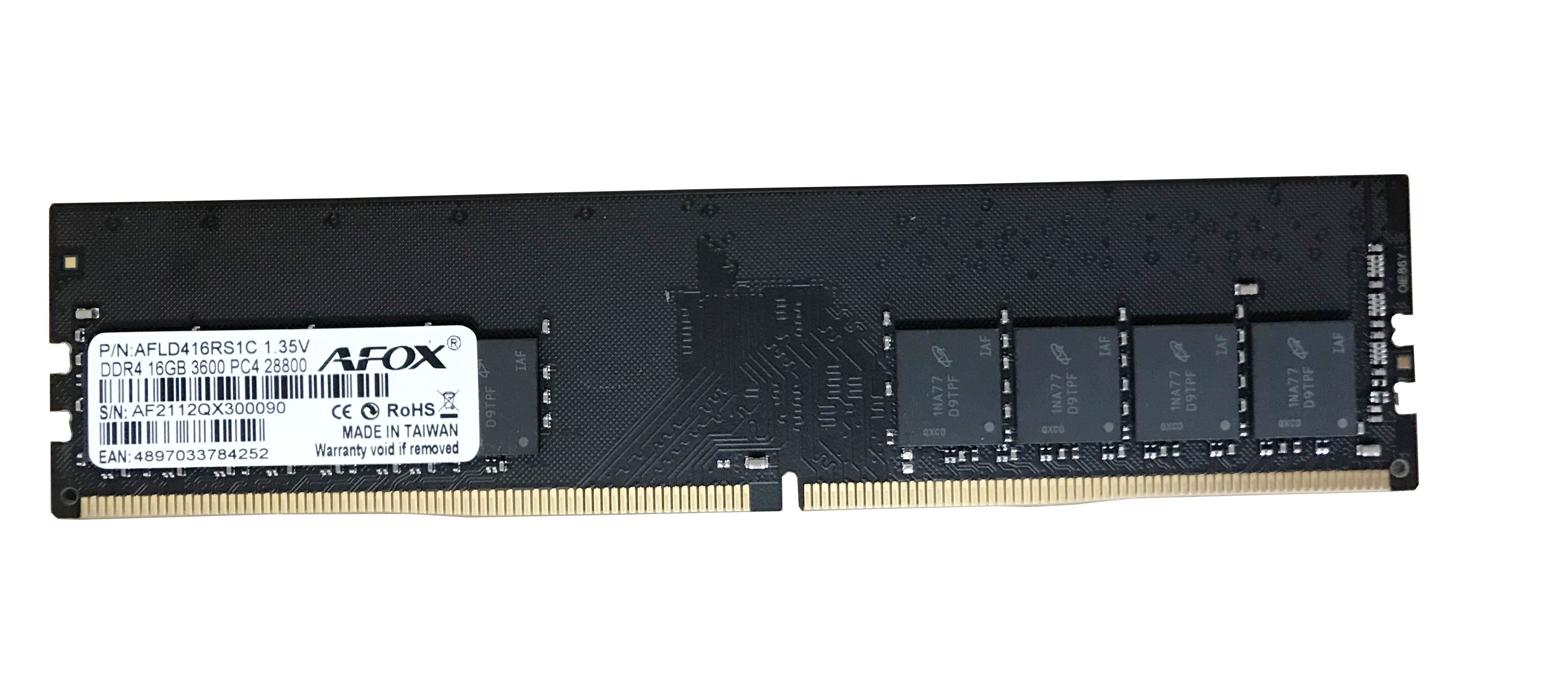 AFOX AFLD416RS1C 16GB 3600MHZ DDR4 UDIMM RAM