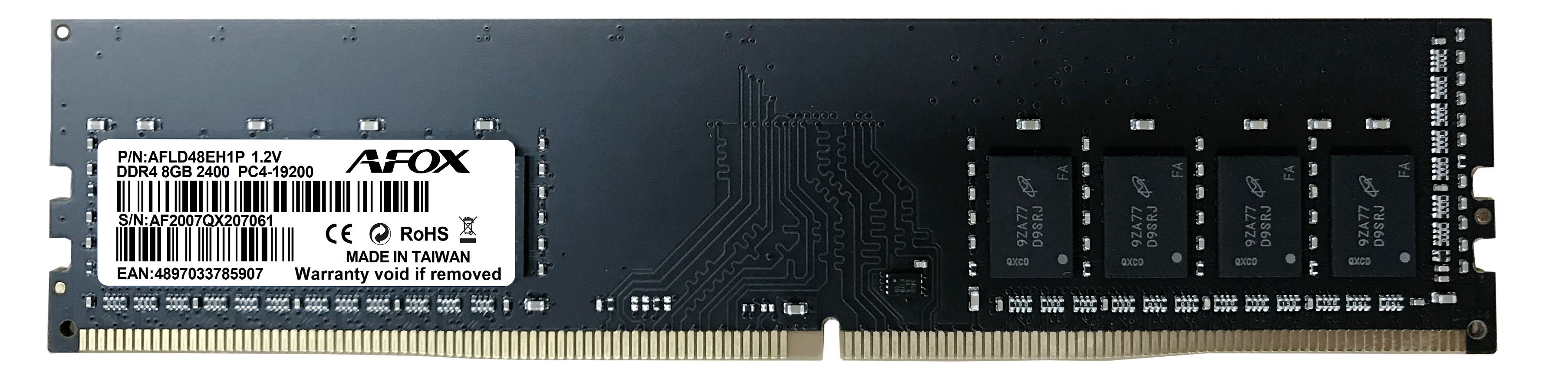 AFOX AFLD48EH1P 8GB 2400Mhz DDR4 MICRON CHIPS RAM