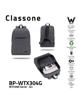 CLASSONE BP-WTX304G BP-WTX304G-15.6" Sırt ÇNT GRİ