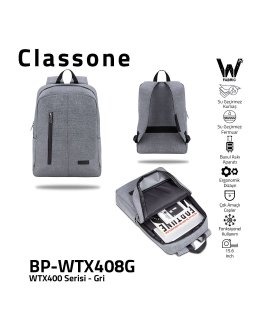 CLASSONE BP-WTX408G  BP-WTX408G 15.6" Sırt ÇNT GRİ