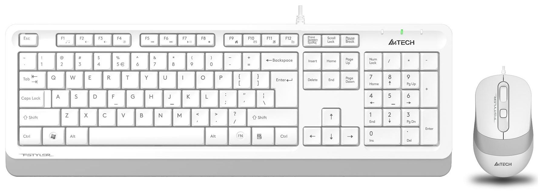 A4 TECH F1010-BEYAZ F1010 Kablolu Q TR Multimedya Klavye Mouse Set