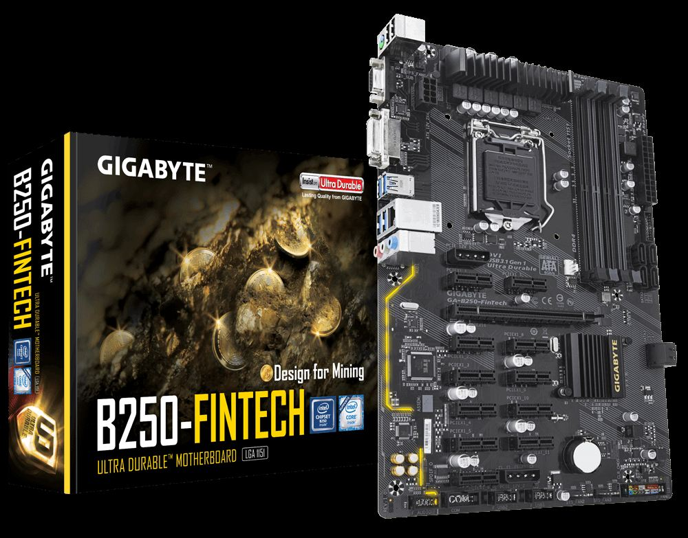 GIGABYTE GA-B250-FINTECH Intel B250 1151 DDR4 2400MHz DVI ANAKART