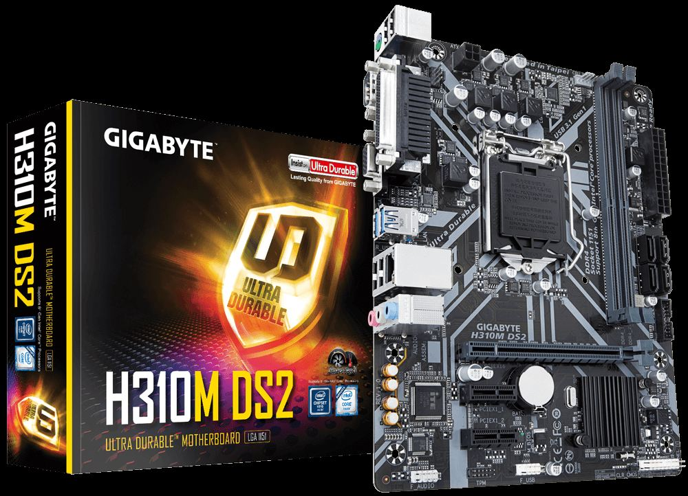 GIGABYTE H310M-DS2 Intel H310M Soket LGA1151 DDR4 2666 MHz DVI-D Anakart