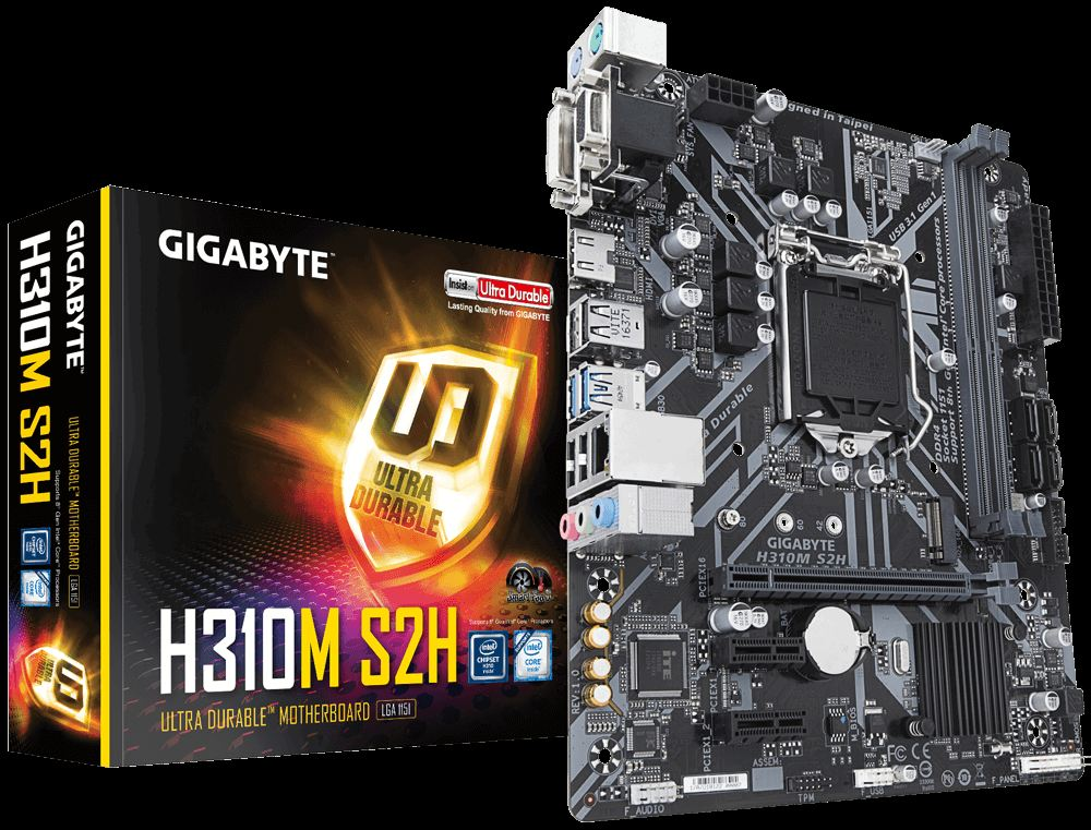 GIGABYTE H310M-S2H Intel H310 Soket LGA1151 DDR4 2666 MHz HDMI DVI VGA Anakart