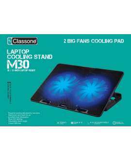 CLASSONE M30 15-17'' 2xFan 2xUSB 4xStand Mavi LED Gaming Notebook Soğutucu