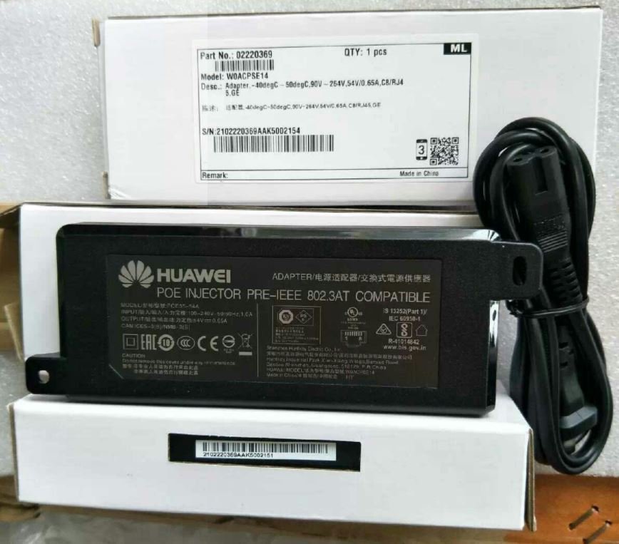 HUAWEI POE35-54A Adapter-40degC~50degC 90V~264V 54V/0.65A C8/RJ45 GE