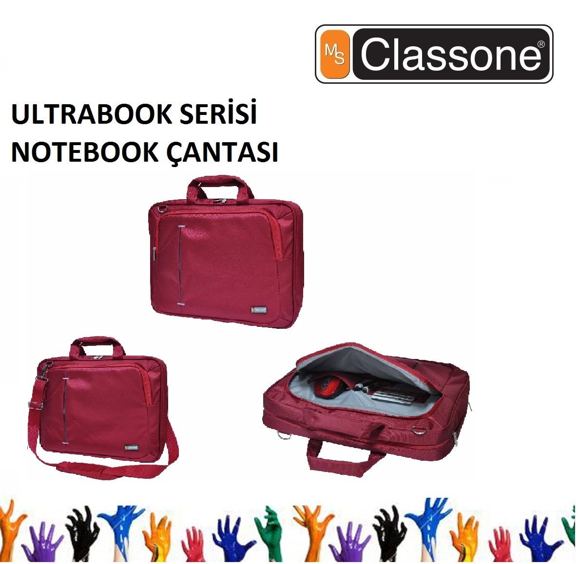 CLASSONE UL162 15.6'' Ultracase Serisi Kırmızı Notebook Çantası
