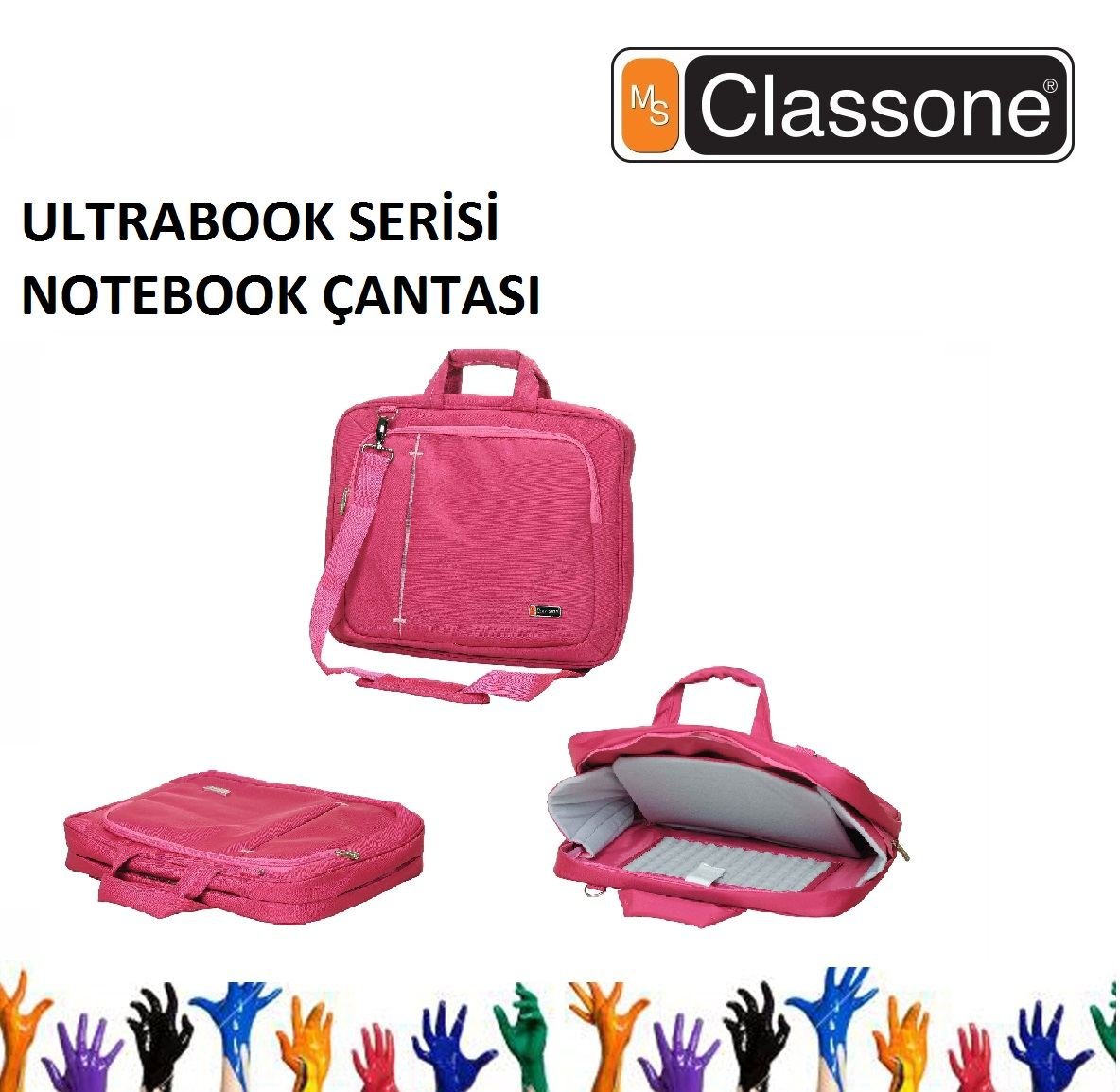 CLASSONE UL166 13-14-15.6'' Ultracase Serisi Pembe Notebook Çantası