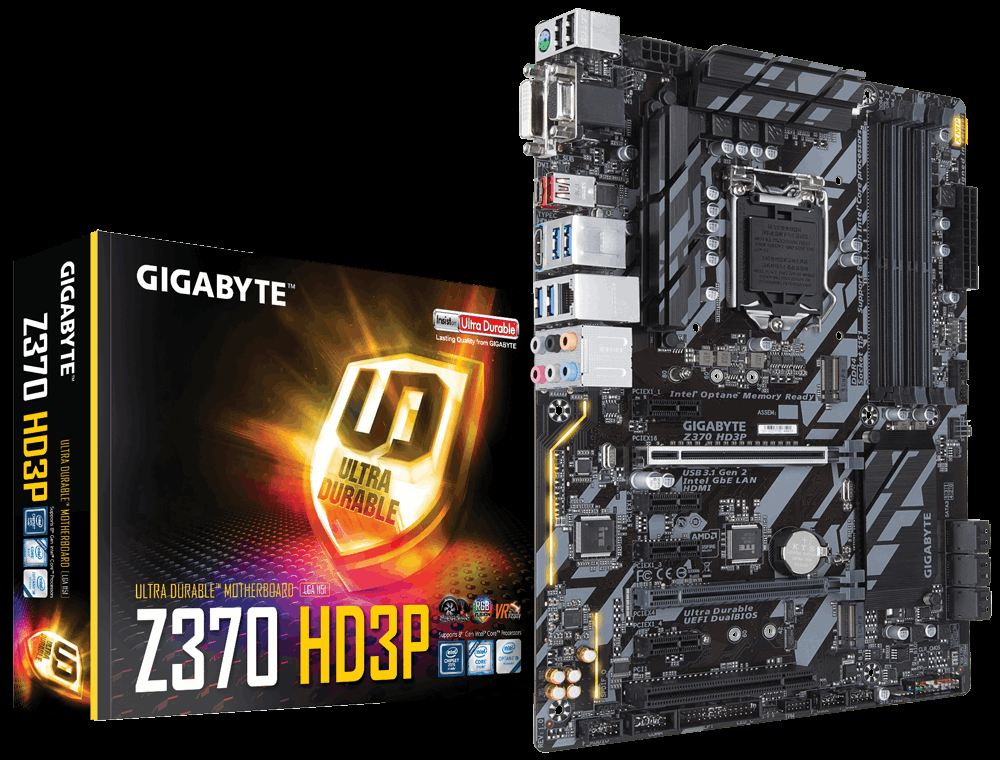 GIGABYTE Z370-HD3P Intel Z370 1151 DDR4 4000MHz VGA,DVI,HDMI ANAKART