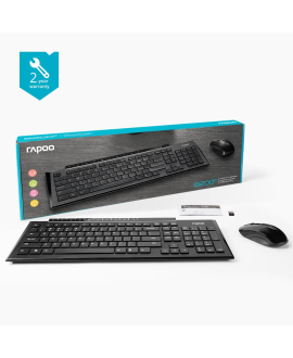 RAPOO 18038 8200P Kablosuz Optik TR Siyah Klavye Mouse Set
