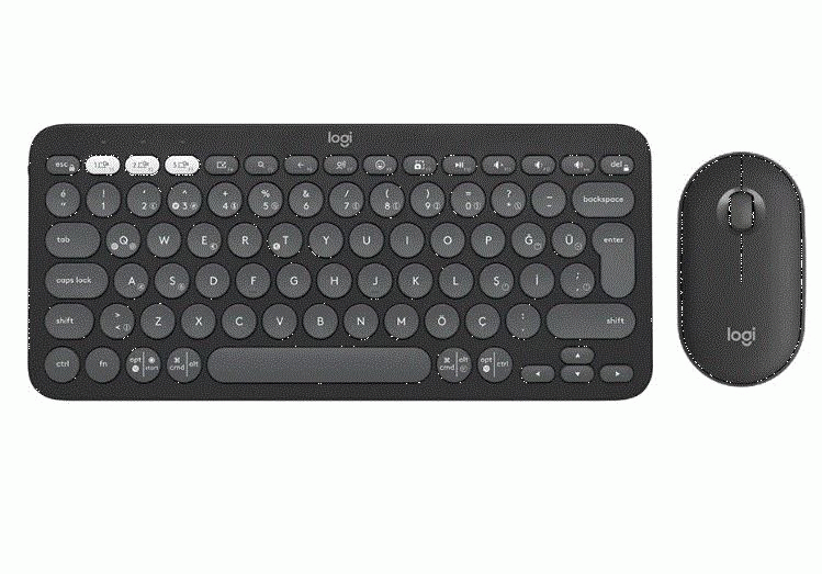 LOGITECH 920-012245 Pebble 2 Multi-Device Bluetooth Klavye Mouse Seti Grafit