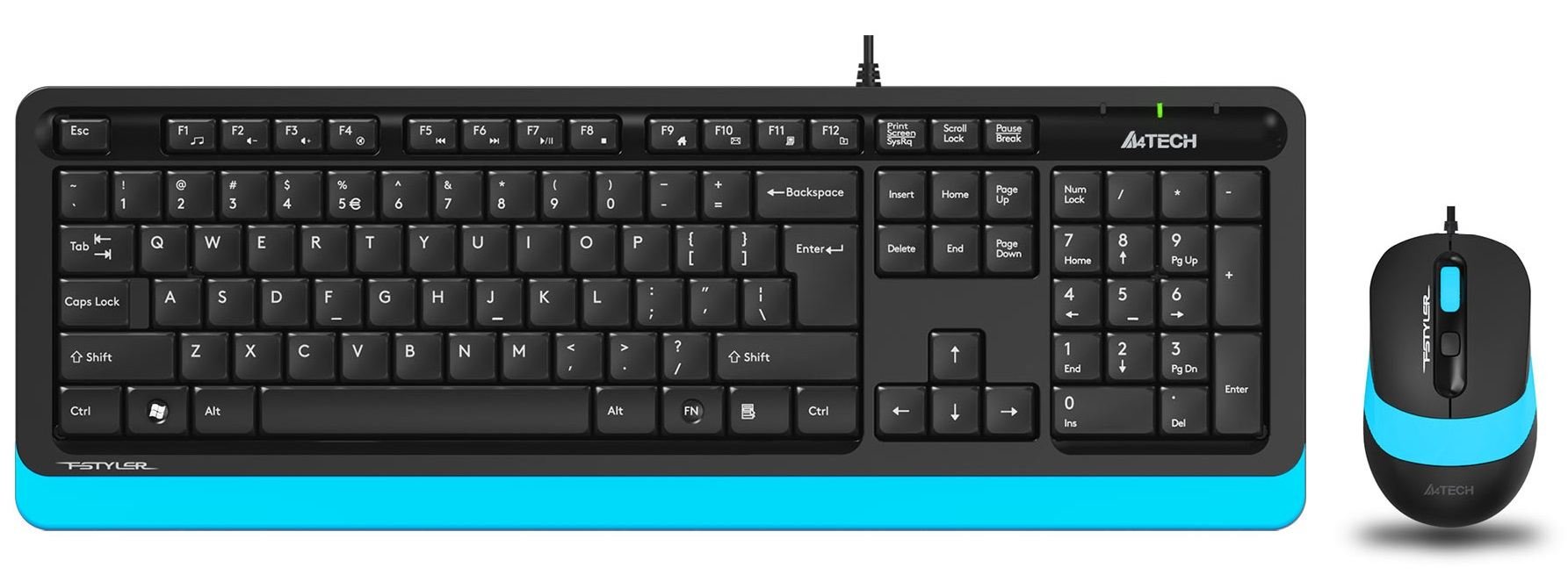 A4 TECH F1010-MAVI- F1010 Kablolu Q TR Multimedya Klavye Mouse Set