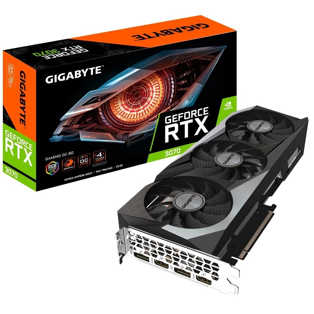GIGABYTE GVN3070GAMINGOC8GD RTX3070 8GB 256B GDDR6 PCI-E 4.0 Gaming OC Ekran Kartı