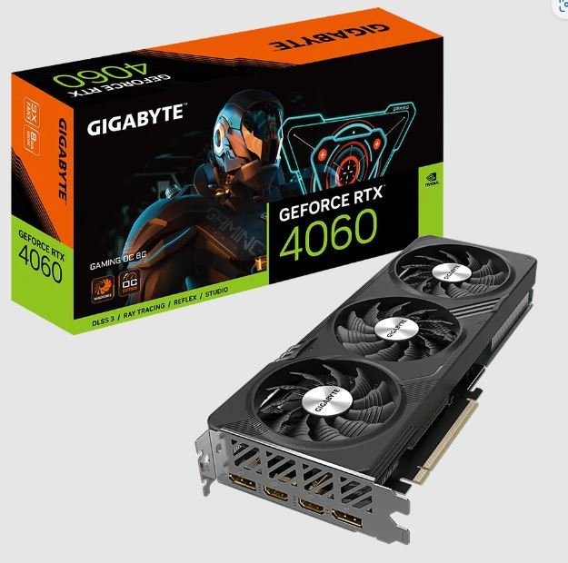 GIGABYTE GVN4060GAM-OC-8GD Nvidia RTX 4060 8 GB 128 bit DDR6 PCI-E 4.0 Ekran Kartı