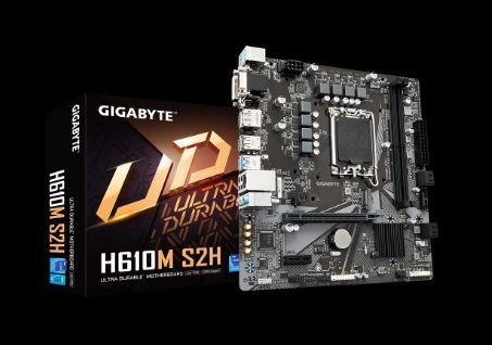 GIGABYTE H610M-S2H-DDR5 Intel® H610 Motherboard with 6+1+1 Hybrid Phases Digital VRM Design PCIe