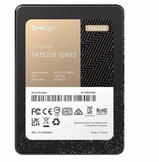 SYNOLOGY SAT5210-3840G 3.84TB SAT5210 SATA 6 GB/sn 530-500Mb/s 2.5'' Flash SSD