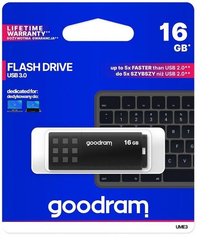 GOODRAM UME3-0160K0R11 16 GB UME3 BLACK USB 3.0