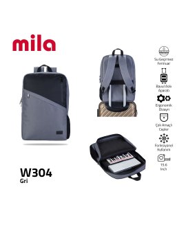 CLASSONE W304 Mila 17.3 15.60 inch Uyumlu 5 Bölmeli WtxPro Su geçirmez Kum. Sırt Ç.