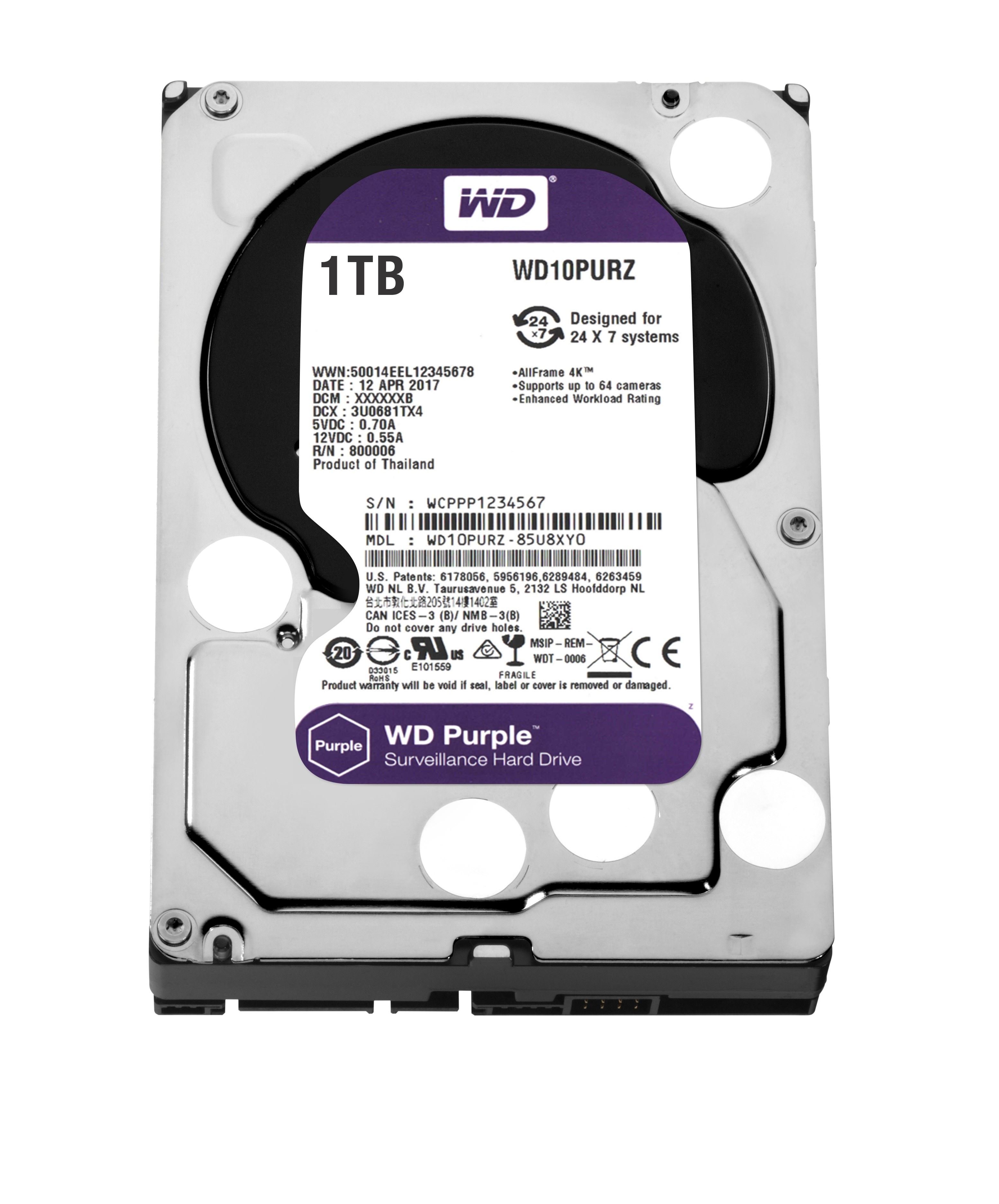 WD10PURZ Purple Surveillance Hard Drive 1TB